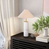Zuo Modern 21.7" Ciara Table Lamp, Beige & White with Marble Base and Brass-Plated Neck - 2 of 4