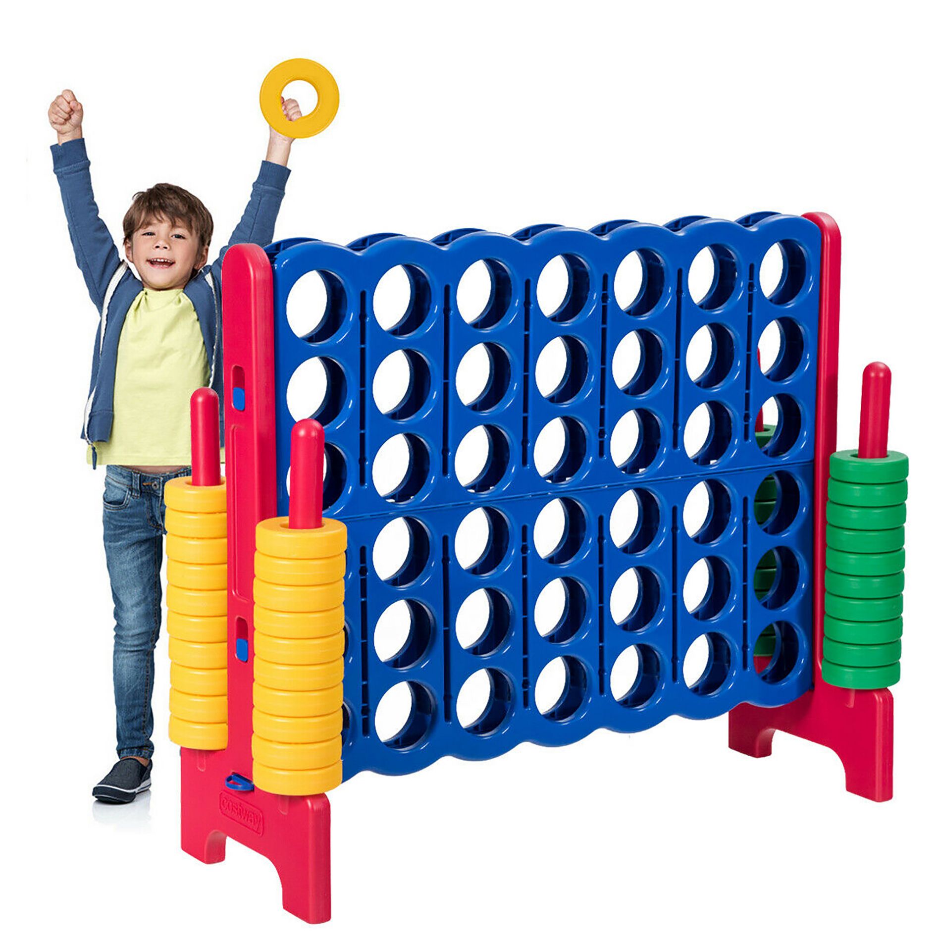Costway Jumbo 4-to-Score 4 in A Row Game Set for Family Blue
