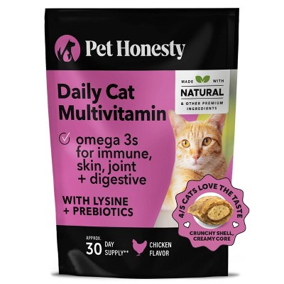 Pet Honesty Multivitamin Supplement for Cat Chicken Flavor - 3.7oz: No Artificial Colors, Wheat Free, Grain-Free