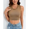 Slim Fit Cropped Tank Top - Crew Neck, Sleeveless, Soft Breathable Fabric, Stretchy Rib Knit, Summer Casual Workout Top - 2 of 4
