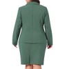 Agnes Orinda Women's Plus Size Formal Office Notched Lapel Jacket Blazer Pencil Skirt Suit Sets - 4 of 4