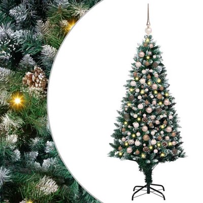 vidaXL Artificial Christmas Tree Green 70.9" PVC and Steel and Plastic