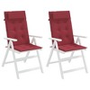 vidaXL Highback Chair Cushions Set of 2: Versatile, All-Weather and Comfortable Oxford Fabric Cushions in Wine Red - 3 of 4