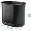 mDesign Small Metal Oval 2.5 Gallon Bathroom Trash Can Wastebasket - 4 of 4