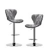 NicBex Set of 2 PU Leather Bar Stools,Swivel Adjustable Counter Height Barstools with Back for Dining Room,Kitchen,Counter,Gray - 2 of 4