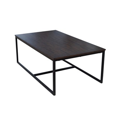 Arcadia 54" Dark Acacia Wood and Metal Coffee Table