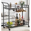 Bar Cart , Home Bar Serving Cart, Wine Cart With 2 Mirrored Shelves, Wine Holders, Glass Holders, For Kitchen, Dining Room - 3 of 4