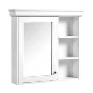 Dexmalle White Wall Mounted Mirror Cabinet with Storage Organizer - 1 of 4