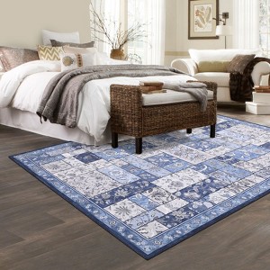 Washable Rugs for Kitchen Throw Ultra-Thin Area Rugs for Bedroom Accent Print Distressed Floor Carpet for Laundry Living Room - 1 of 4