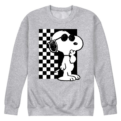 Men s Peanuts 70 s Retro Snoopy Graphic Fleece Sweatshirt Snoppy Coolness Athletic Heather Large Target