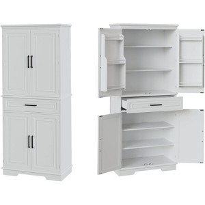 Kitchen Floor Cabinet, 72" High Freestanding Tall Cupboard Storage Cabinet with a Drawer - 1 of 4