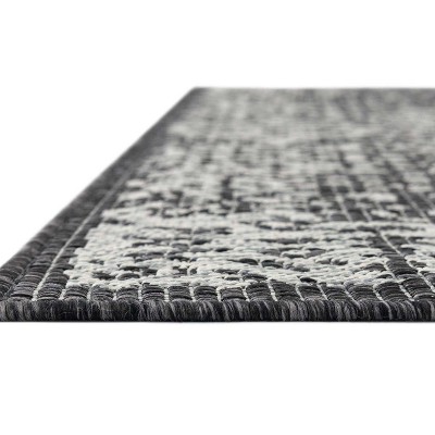 Charcoal Gray 7' x 10' Synthetic Rectangular Outdoor Rug