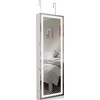Tangkula Lockable LED Mirrored Jewelry Cabinet Touch Sensor Lighting Full Length Mirror Organizer - 2 of 4
