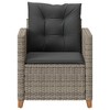 vidaXL Patio Chair with Cushions Gray Poly Rattan - 4 of 4