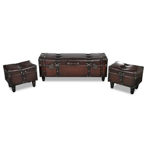 vidaXL Storage Bench Dark Brown - 1 of 4
