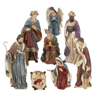 Kurt Adler 9" Resin Nativity, Set of 8 Pieces