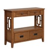 Hostack 36'' Farmhouse Wood Console Table with 4 Drawers and 1 Storage Shelf for Entryway and Living Room , Brown - 2 of 4