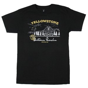 Yellowstone TV Show Men's Helicopter Dutton Ranch Montana T-Shirt Adult - 1 of 3