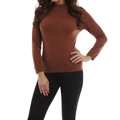 Women's Long Sleeve Mock Neck Pullover - ANGEL