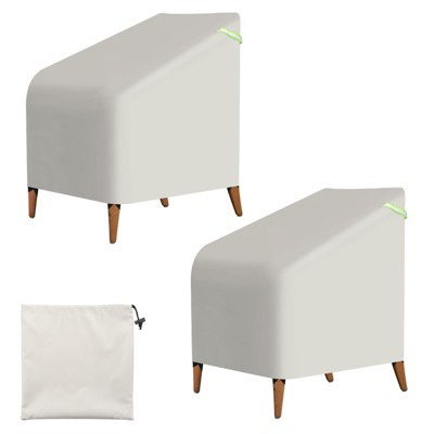 Unique Bargains 600D Oxford Waterproof Lawn Patio Chair Cover 2 Pcs