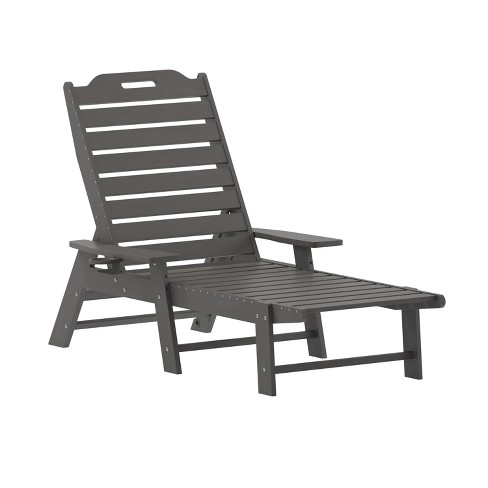 Emma and Oliver Set of 2 Poly Resin Adjustable Adirondack Lounger with Swivel Cup Holder for Indoor/Outdoor Use - image 1 of 4