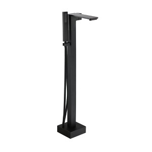CASAINC 1-Handle Floor Mount Freestanding Tub Faucet with Square Handheld Shower in Brushed Nickel - 1 of 1