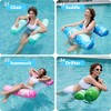 Joyfy 4 Packs Inflatable Pool Floats Hammock, PVC Water Hammock Float Lounges, 4-in-1 Multi-Purpose Pool Floaties for Adults(Blue, Pink, Cyan, Green) - 2 of 4