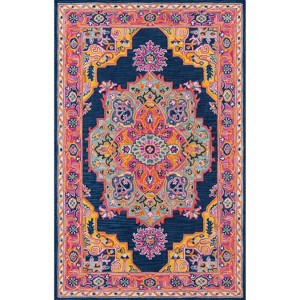 3'x5' Ibiza Naomi Accent Rug Navy - Momeni: Wool, Shibori Pattern, Medium Pile, Handmade, Indoor Use - 1 of 4