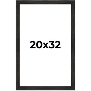 PosterPalooza | 20x32 Wide Barnwood Picture Frame, UV Acrylic, 6 Finishes - Grey, Brown, White, and Black - 1 of 4