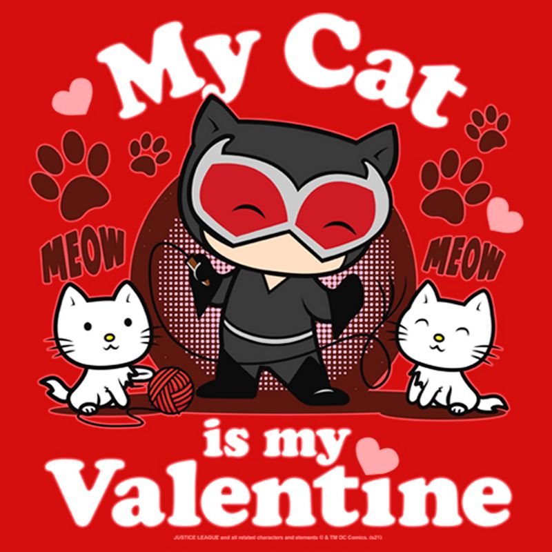 Girl's Batman Catwoman My Cat is My Valentine T-Shirt, 2 of 6