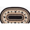 Earth Rugs Primitive Stars Black Oval Patch Tread – 4'x6' Handcrafted Braided Jute Rug for Farmhouse and Americana-Style Decor - 3 of 3