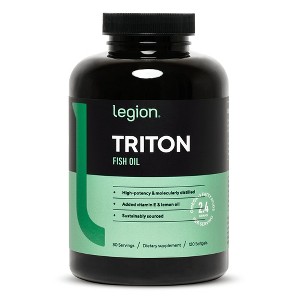 Legion Triton Triple Strength Omega 3 Fish Oil Softgels, 120 Count, 30 Servings - 1 of 4