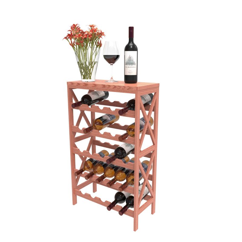 Hastings Home 25-Bottle Holder Freestanding Rack with Tabletop, Brown, 5 of 8