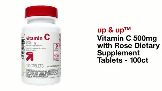 Vitamin C 500mg with Rose Dietary Supplement Tablets - 100ct - up &#38; up&#8482;, 2 of 5, play video