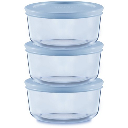 Pyrex® Simply Store® Tinted 6pc Lidded Round Storage Set Blue: Glass ...