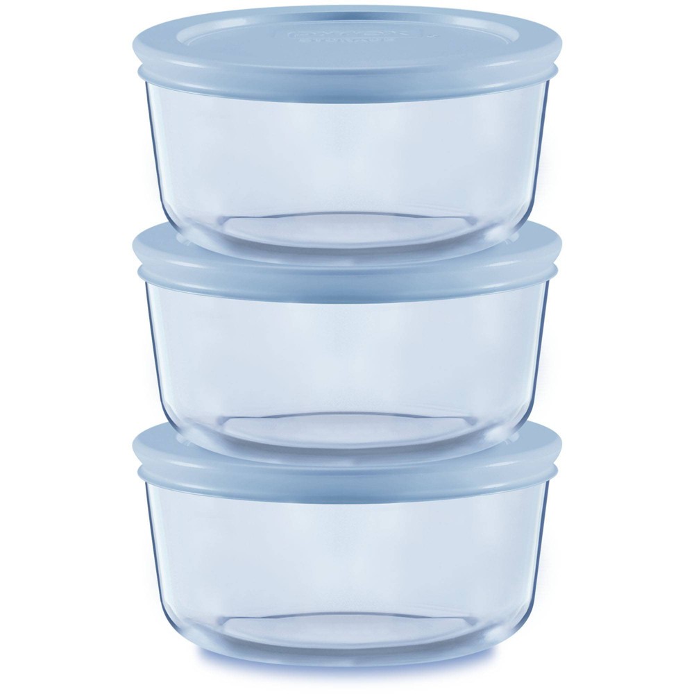 PyrexÂ® Simply StoreÂ® Tinted 6pc Lidded Round Storage Set Blue