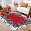 Acekool Snowman Cabin Pine Forest Christmas Rug Holiday Decor Subtle Washable Low Profile Non-Slip Mat for Entryway Bedroom Living Room - 3 of 4