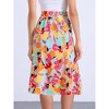 INSPIRE CHIC Women's Print Floral Peasant Elastic Waist A-Line Midi Skirts - 4 of 4