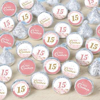 Big Dot of Happiness Mis Quince Anos - Quinceanera Sweet 15 Birthday Party Small Round Candy Stickers - Party Favor Labels - 324 Count