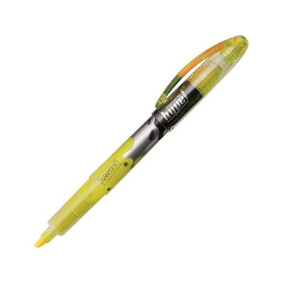 Staples Hype Liquid Highlighters Chisel Tip Yellow Ink 12/Pk 13093