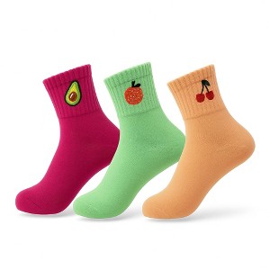 AWS/American Made Cute Ankle Socks for Women 3 Pairs Kawaii Socks Funny Novelty Cotton Daily Socks - Style 1 - 1 of 1