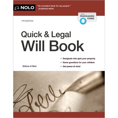 Quick & Legal Will Book - 11th Edition by  Editors Of Nolo (Paperback)