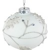 Northlight 3.5" White and Silver Leaves Glass Onion Drop Christmas Ornament - image 3 of 4