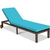 Costway Patio Rattan Lounge Chair Chaise Recliner Back Adjustable W/Wheels Cushioned - image 2 of 4