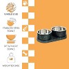 THE LICKER STORE Marbre Small/Medium Modern Weighted Marble & Stainless Steel Bowl 12oz (1.5 Cups) Feeder w/ Non-Slip Marble Tray Set - 3 of 4