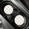 Anna-Kaci Checkered Car Cup Holder Coasters Anti-Slip Absorbent Mats Set of 2 3.5in - Light Beige - 2 of 4