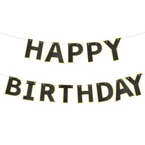 Unique Bargains Party Decoration Sign Birthday Banner with Pennant Flags 16 Feet Rope - 1 of 4