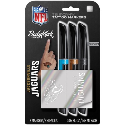 NFL Jacksonville Jaguars Temporary Tattoo Marker - 3pk