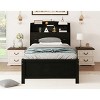 LED Platform Bed with Trundle and USB Ports, Bed with Flip-Up Storage Headboard and Under-Bed Drawers, Wooden Frame Bed-Baofuwish - 3 of 4