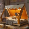 Twin/Full Size House Bed Platform Bed Frame for Kid with Tent & Light - ModernLuxe - 2 of 4